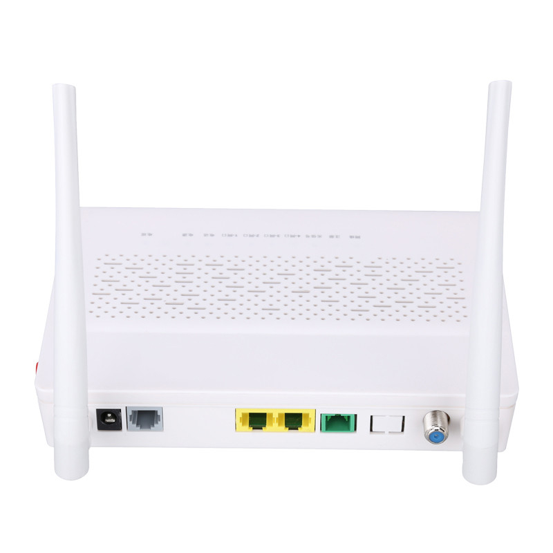 2,4 GHz Wielofunkcyjny XPON ONU 1FE 1GE WIFI POTS CATV Biały kolor FTTH ONU ONT