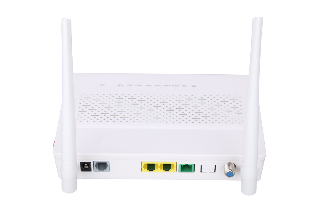 2,4 GHz Wielofunkcyjny XPON ONU 1FE 1GE WIFI POTS CATV Biały kolor FTTH ONU ONT