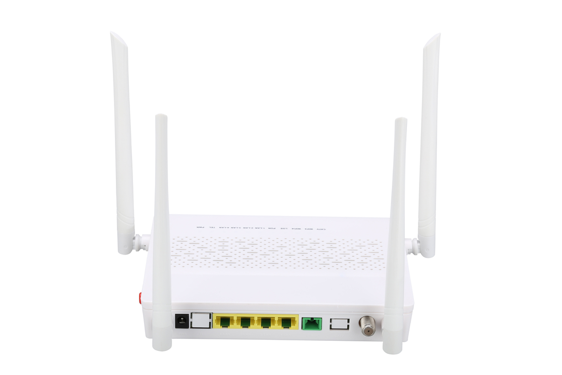 4GE 2.4G / 5G WIFI POTS CATV GPON ONU Modem SC Single Mode Single Fibre