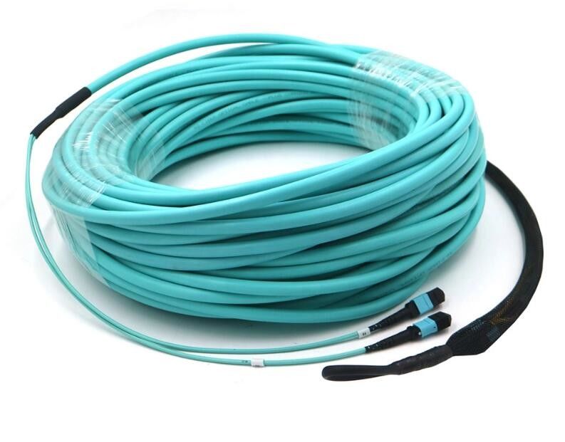 OM4 24-rdzeniowy światłowodowy MPO, kabel MPO do MPO z oczkiem do ciągnięcia
