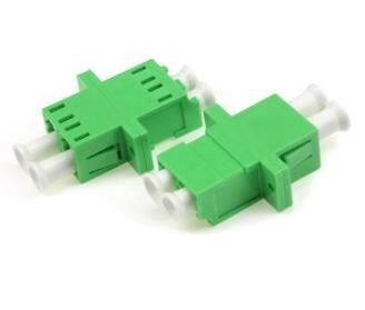 Wielomodowy adapter LC APC Duplex z kołnierzem w kolorze zielonym
