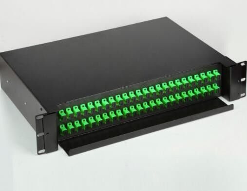 Panel krosowy 2U z 48 portami, panel krosowy z 19 światłowodami do montażu w szafie typu przesuwnego