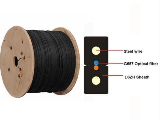 LSZH 1 2 4 rdzeń Ftth Drop Cable G657a Światłowodowy kabel krosowy