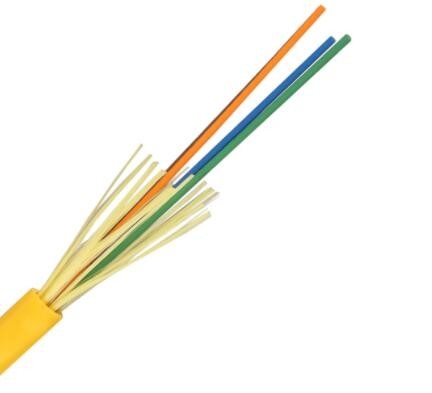Żółty kabel światłowodowy 14 Rdzeń w ścisłym buforze lub w luźnej tubie kabel wewnętrzny GJFJV-14B1 9/125